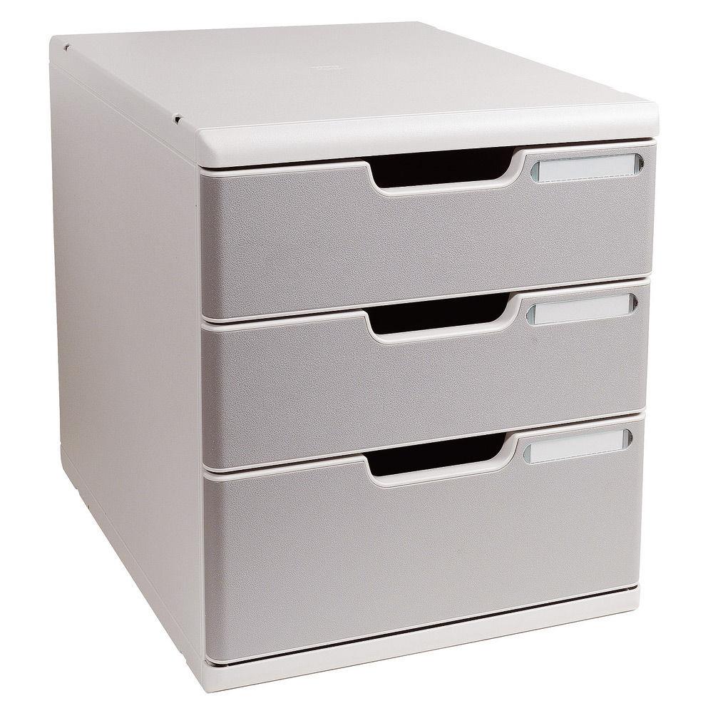 Module de classement Exacompta Modulo 3 tiroirs - gris