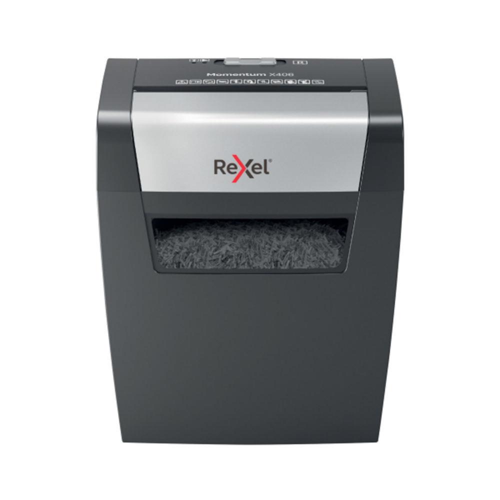 Rexel momentum x406 destructeur de papier dcoupage en particules bleu, gris