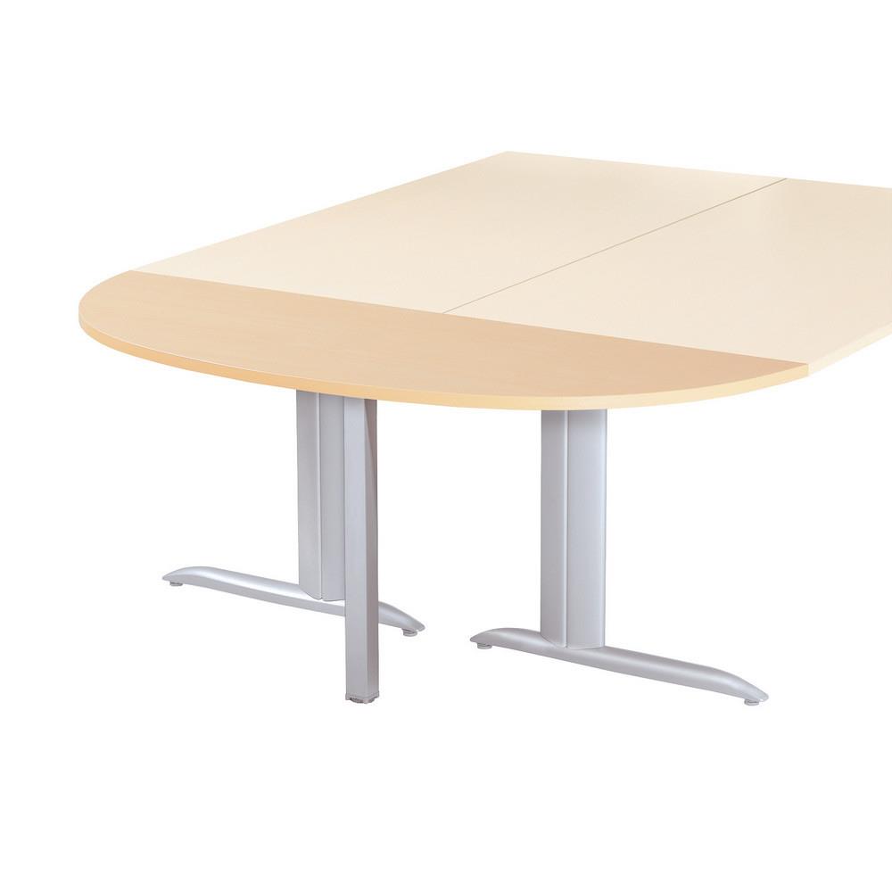 Extension Demi-lune Tempo L 160 x 60 cm - plateau h�tre - pied tube carr� aluminium