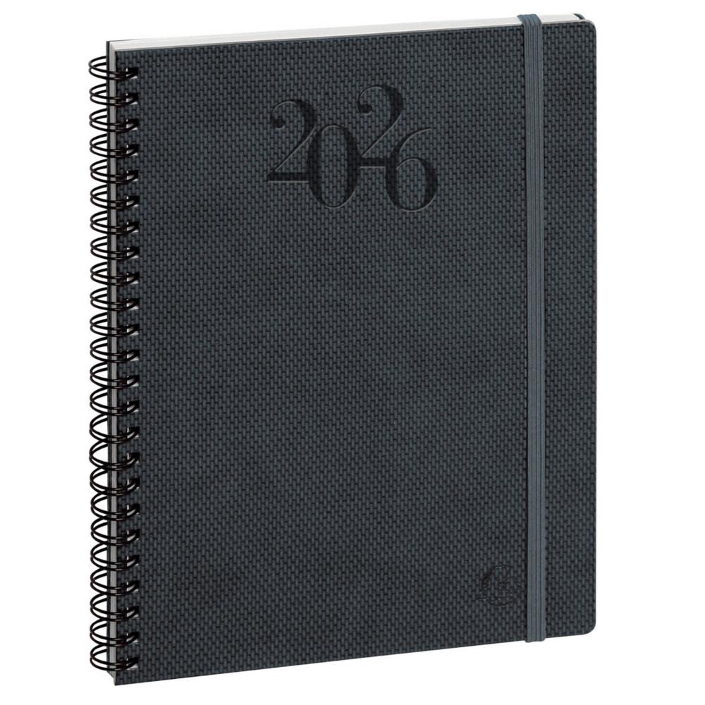Agenda semainier Exacompta Swan  spirale Visuel W - 15 x 21 cm - gris anthracite