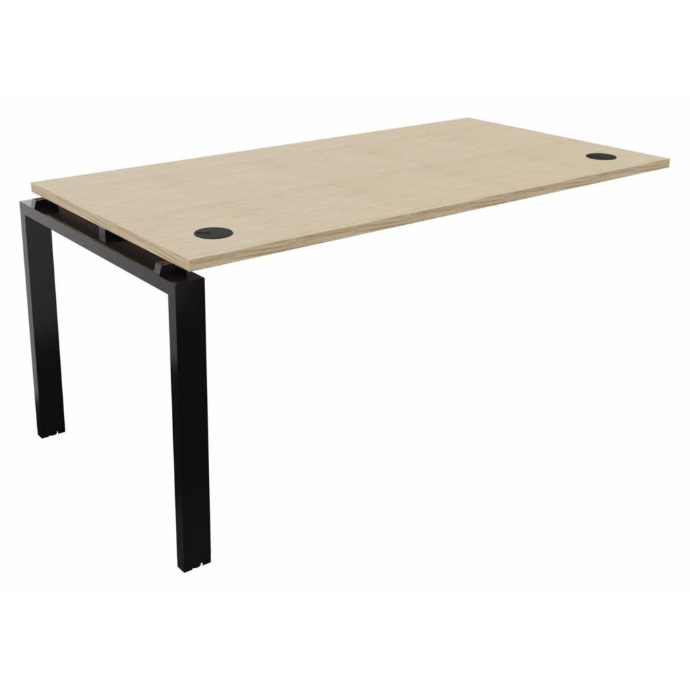 Bureau suivant E-link L 160 x P 80 cm - Plateau Ch�ne pieds m�tal Noir