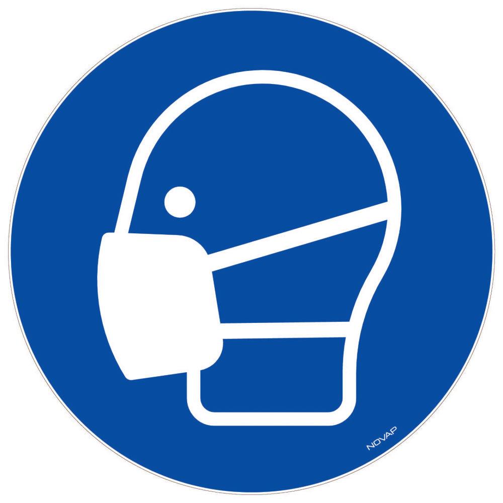 Panneau signalisation polystyrne rigide Masque obligatoire - diam 300 mm