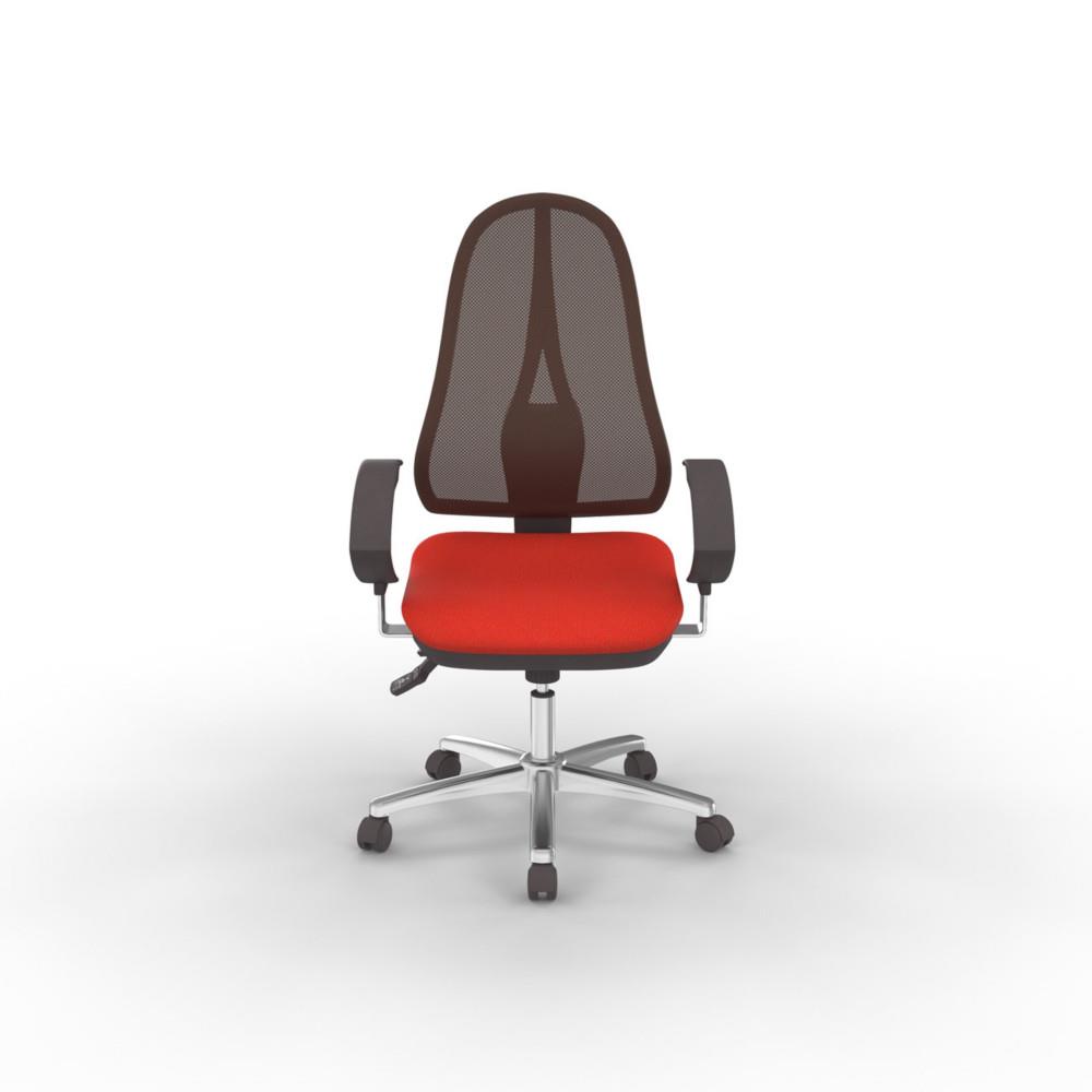 Si�ge de bureau Sam Point Deluxe - maille filet - dossier noir - assise rouge