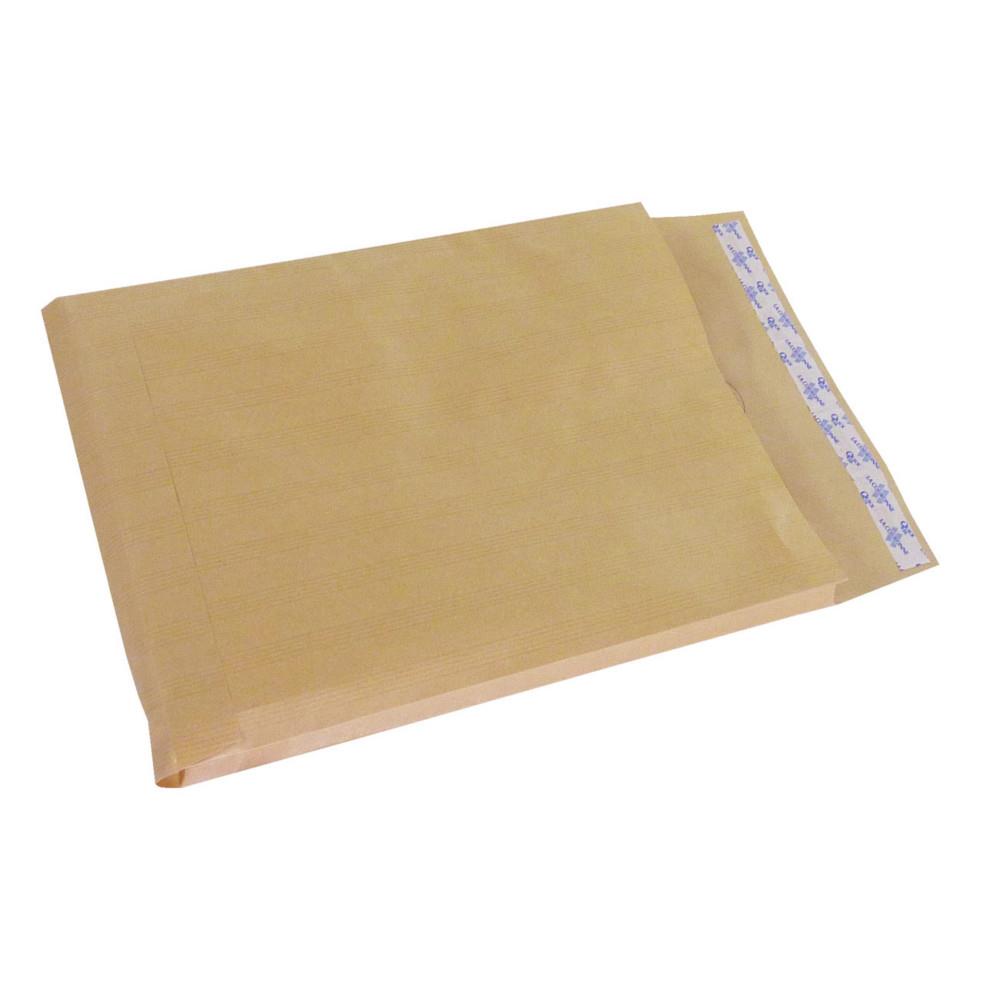 Pochette kraft La Couronne arm� brun PEFC 260 x 330 mm 120g sans fen�tre - Soufflet 3 cm - Autocollante bande protectrice - Lot de 250