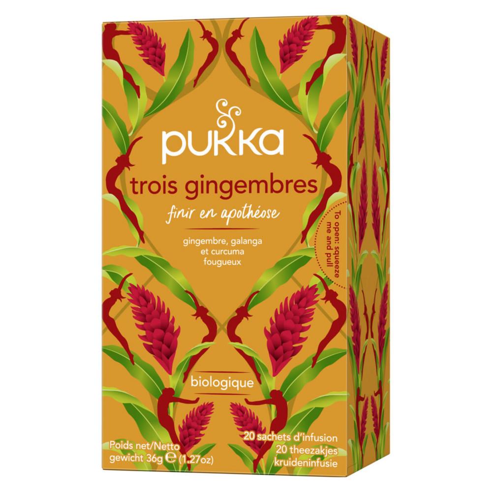 Th 3 gingembres Pukka - Biologique et quitable - Bote de 20 sachets