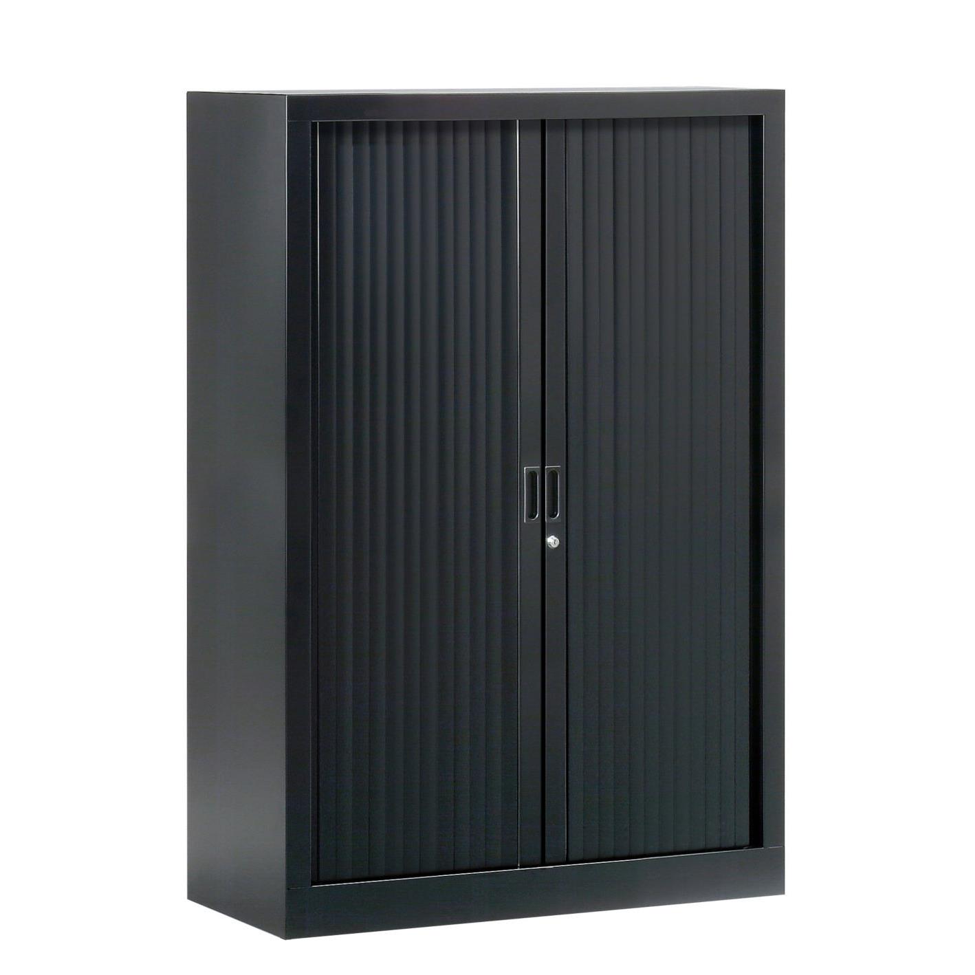 Armoire mtal monobloc  rideaux Gnric H.136 x L.100 cm - coloris Noir