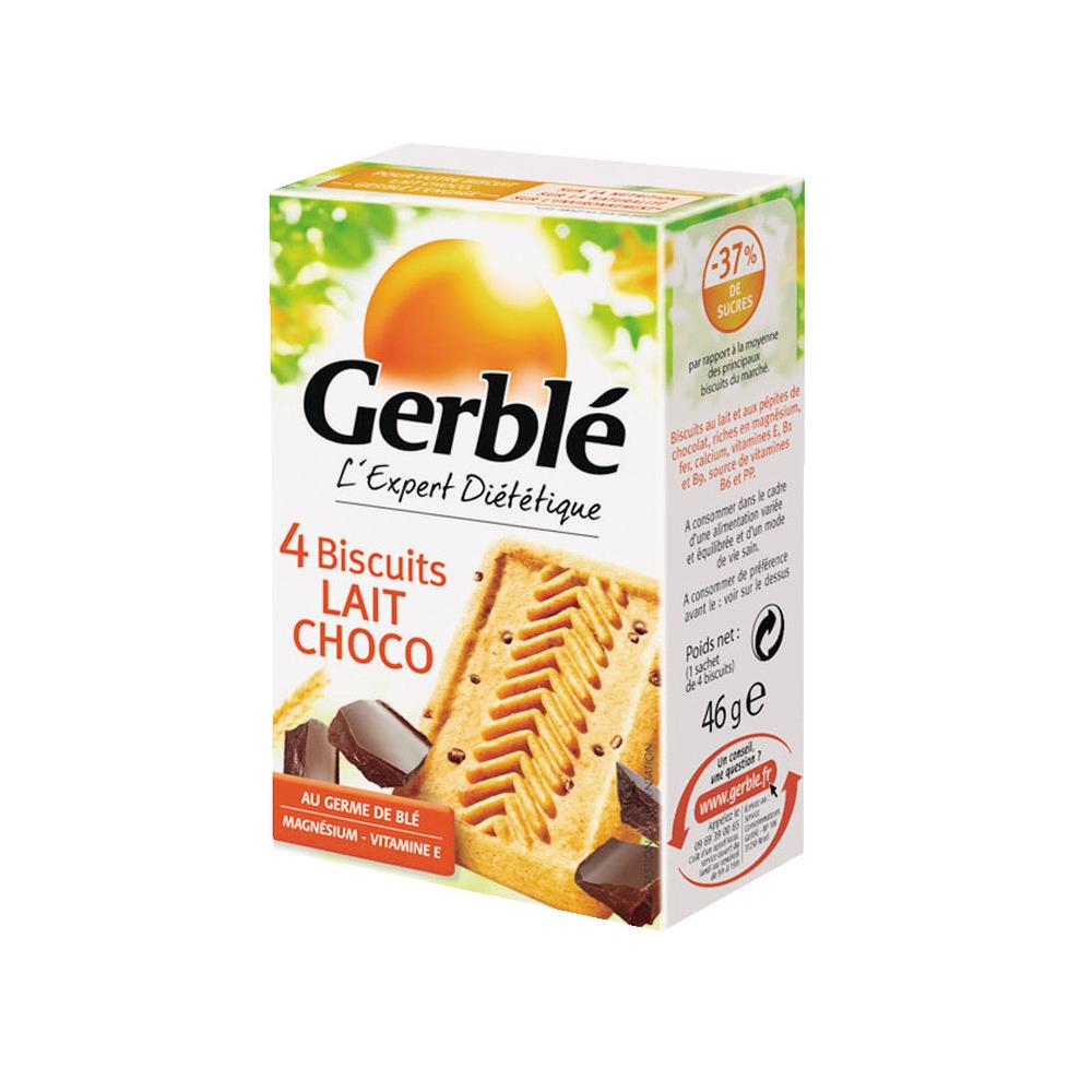 Biscuits dittiques Lait chocolat Gerbl - Lot de 18 botes de 4 biscuits 46 g