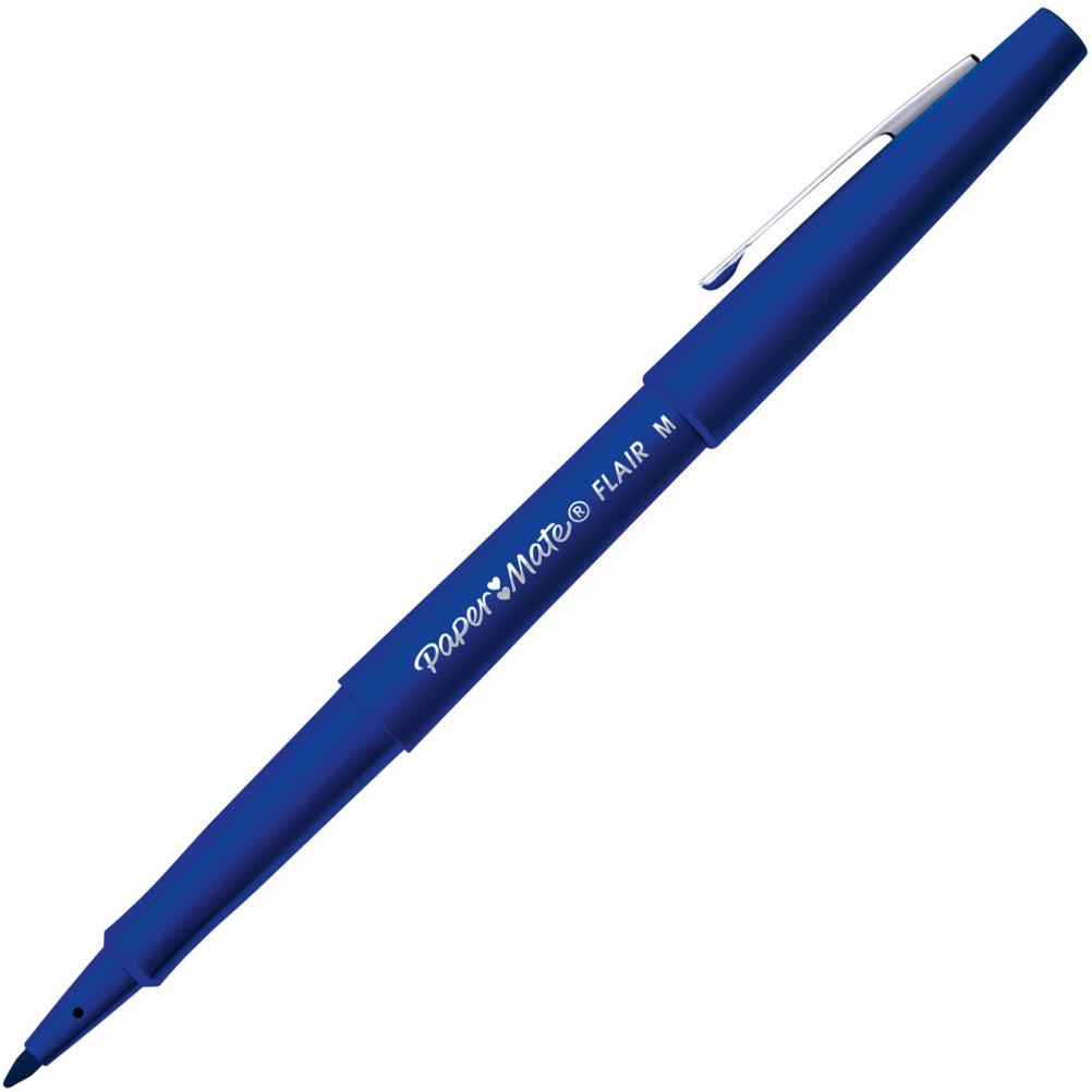 Stylo feutre Papermate Nylon Flair - pointe moyenne - 0,8 mm - bleu