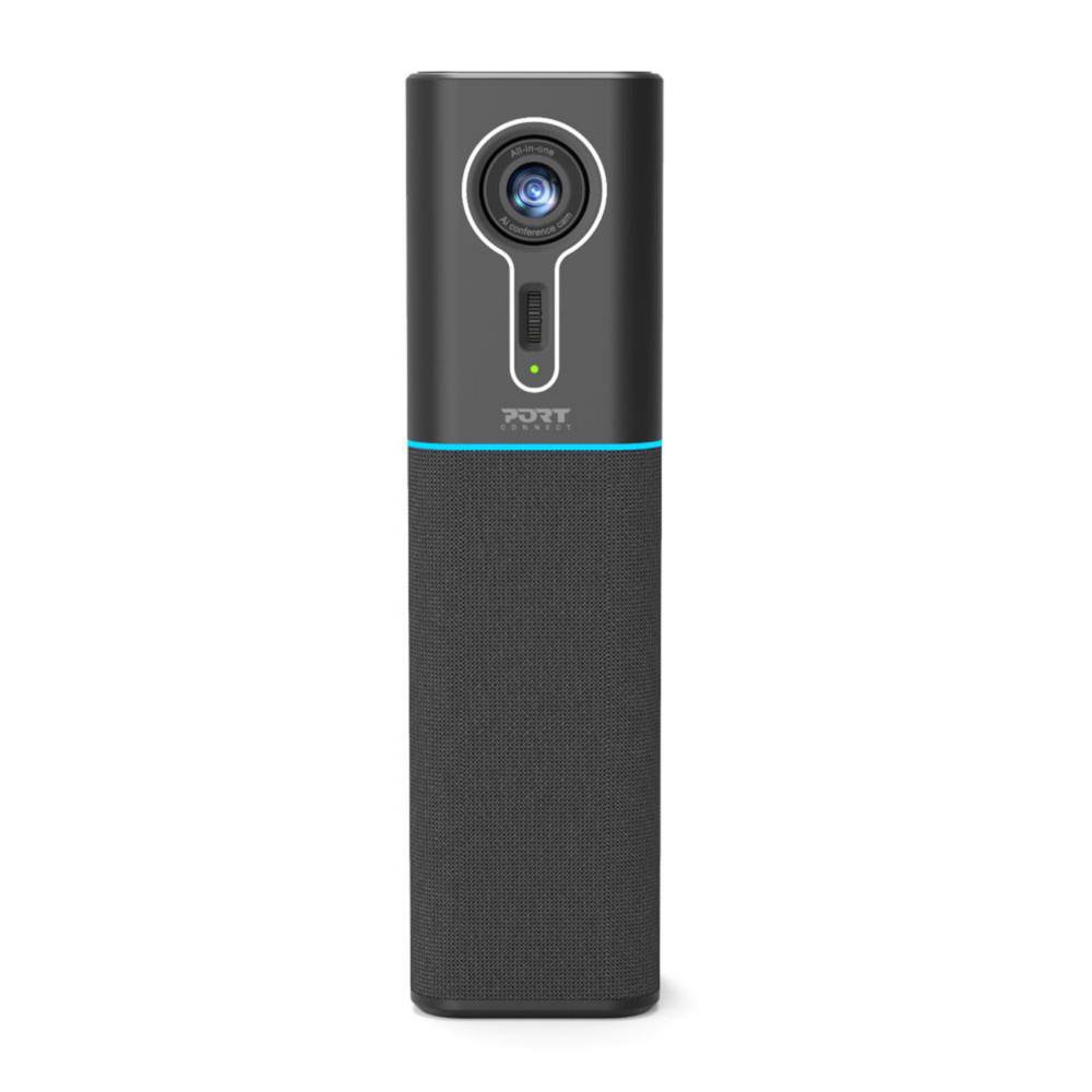Camra tour de confrence tout-en-un Port Connect avec recadrage automatique IA + Micro + Haut-parleur - USB-C to USB-A - 5 personnes - Noir