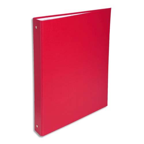 Classeur 4 anneaux Exacompta - couverture rigide papier plastifi - dos 4 cm - A4 - rouge