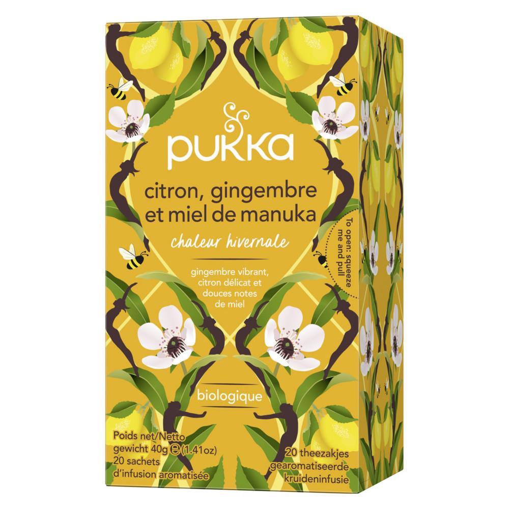 Infusion pukka Citron, Gingembre et Miel de Manuka - Biologique et quitable - Bote de 20 sachets