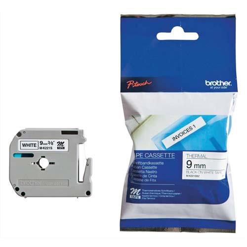 Rubans srie M Brother MK221SBZ - Ruban noir sur blanc - rouleau (0,9 cm x 4 m)