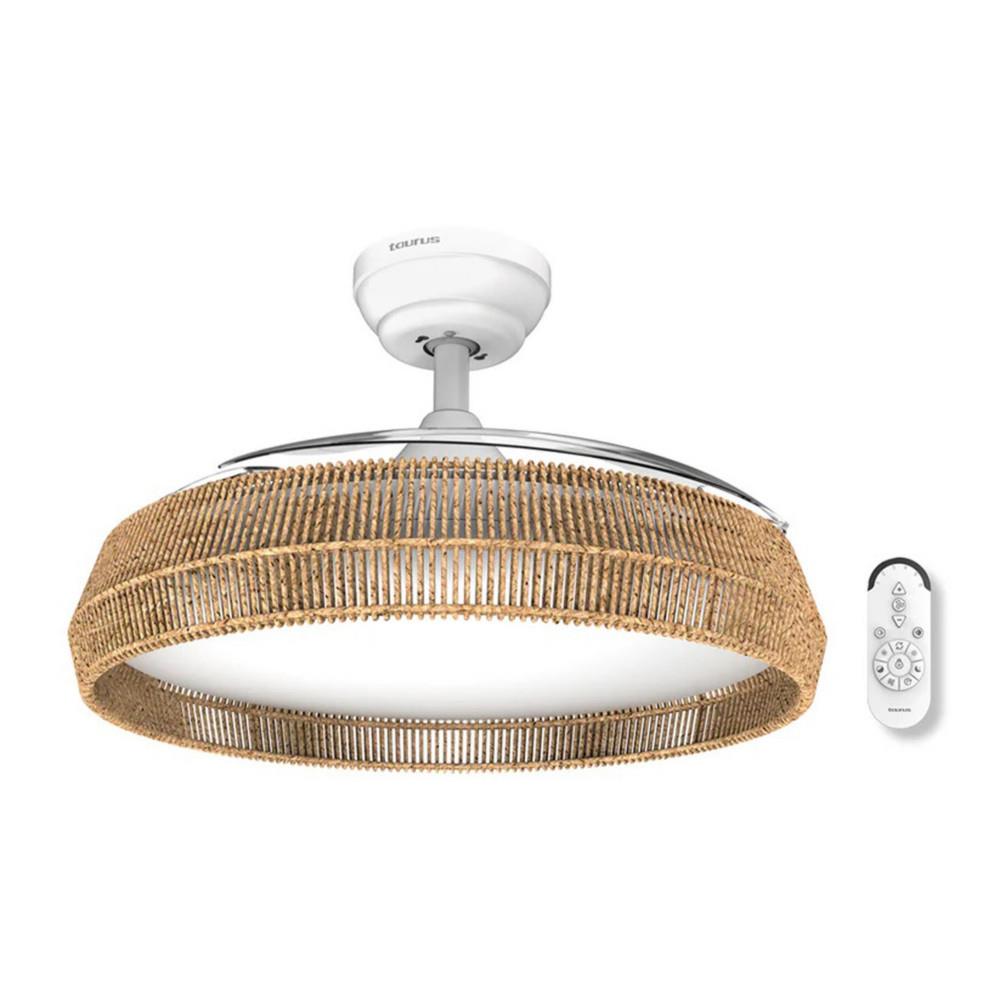 Ventilateur de plafond Polar Nature Ultra silencieux Taurus + Eclairage LED int�gr�e - Corde - Mondoffice