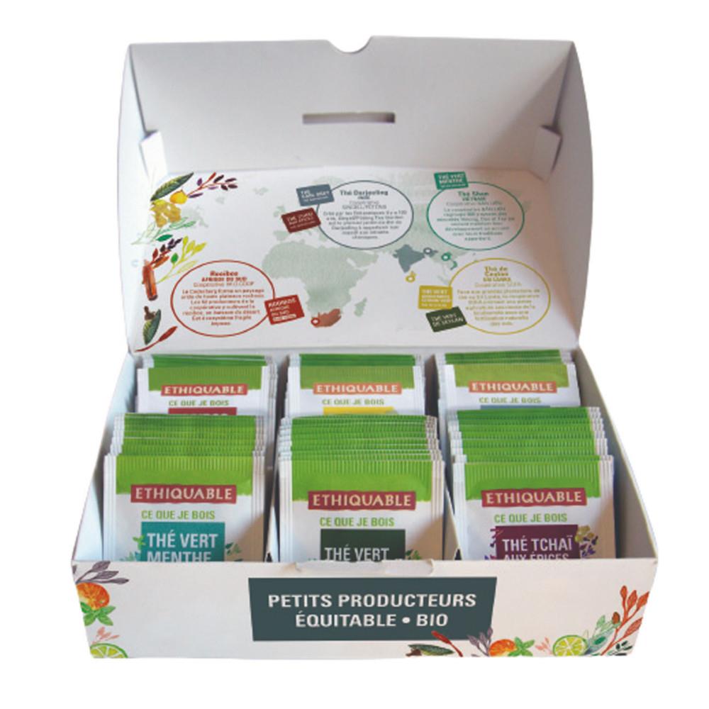 Ths Ethiquable Bio noir et vert - coffret assortiment de 60 sachets