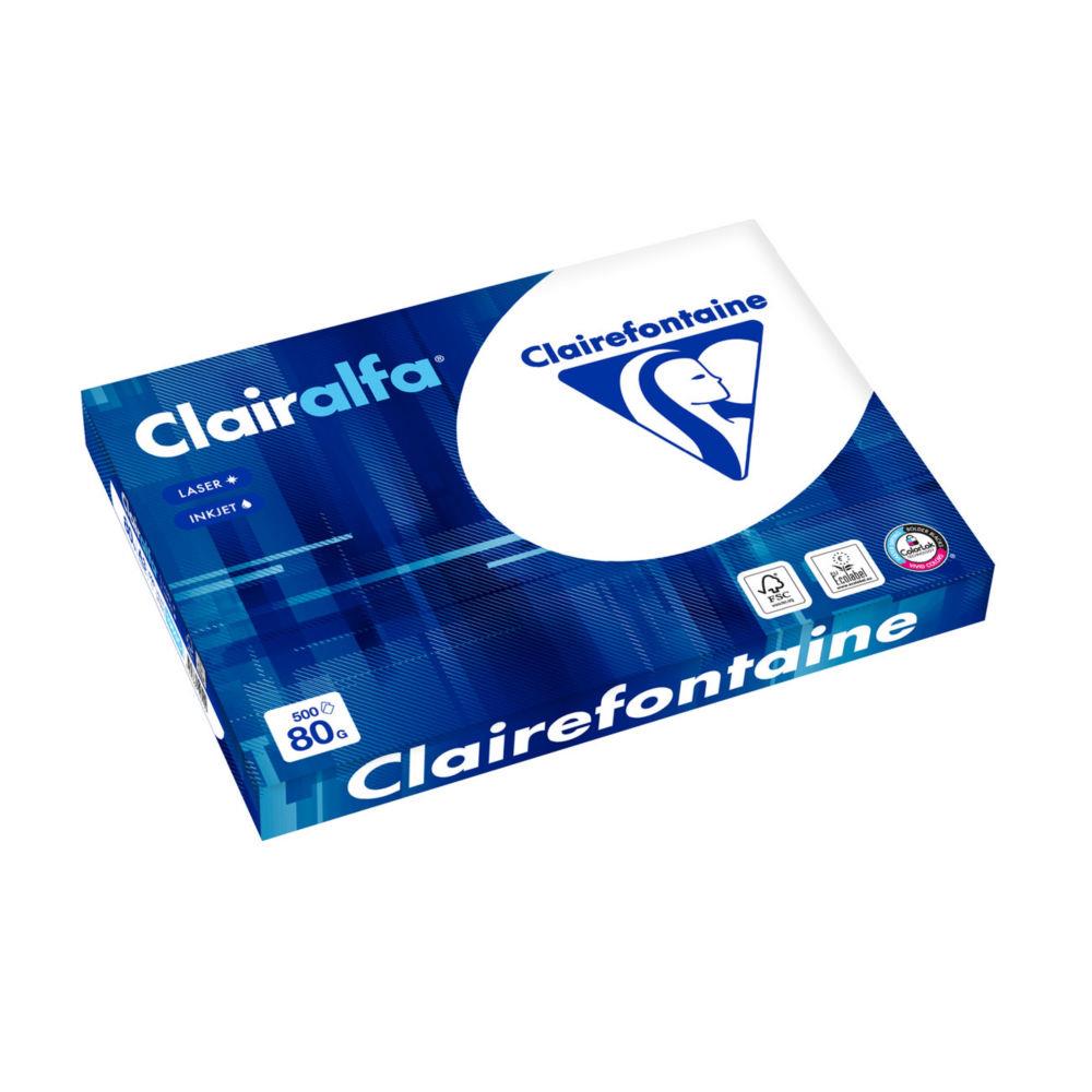 Papier A3 blanc Clairalfa - 80 g - CIE 171 extra-blanc - ramette de 500 feuilles