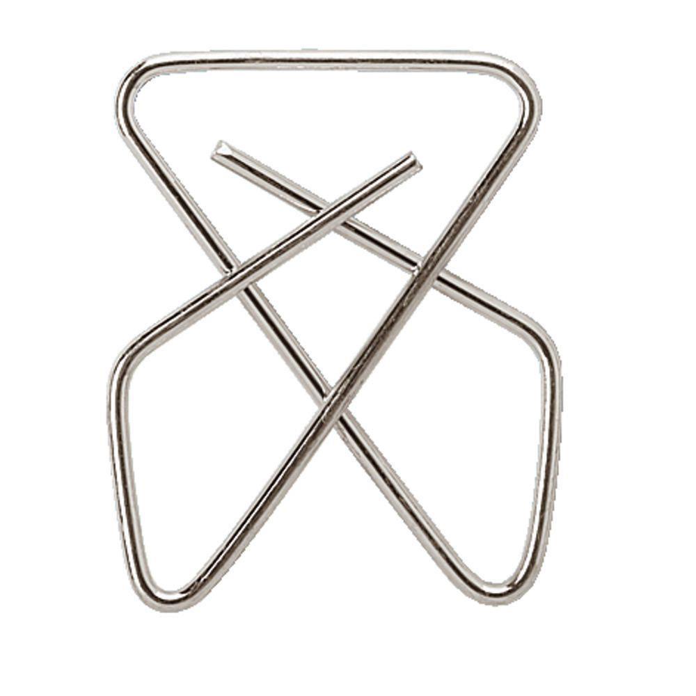 Attache gante papillon en acier nickel - 47 x 53 mm - bote de 100