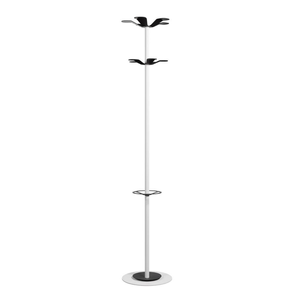 Portemanteau Paperflow Marise - 10 patres avec porte-parapluie - Blanc / Noir