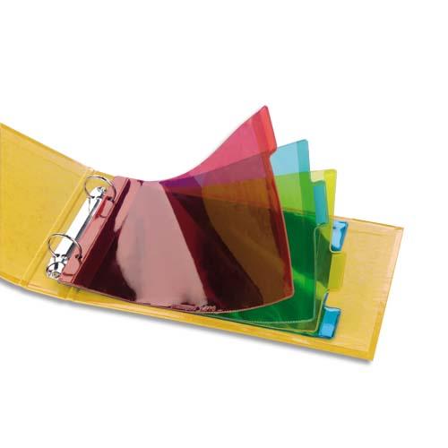 Jeu d'intercalaires pour fiches bristol 4 positions  onglets format 14.8x21 cm en PVC 15/100e