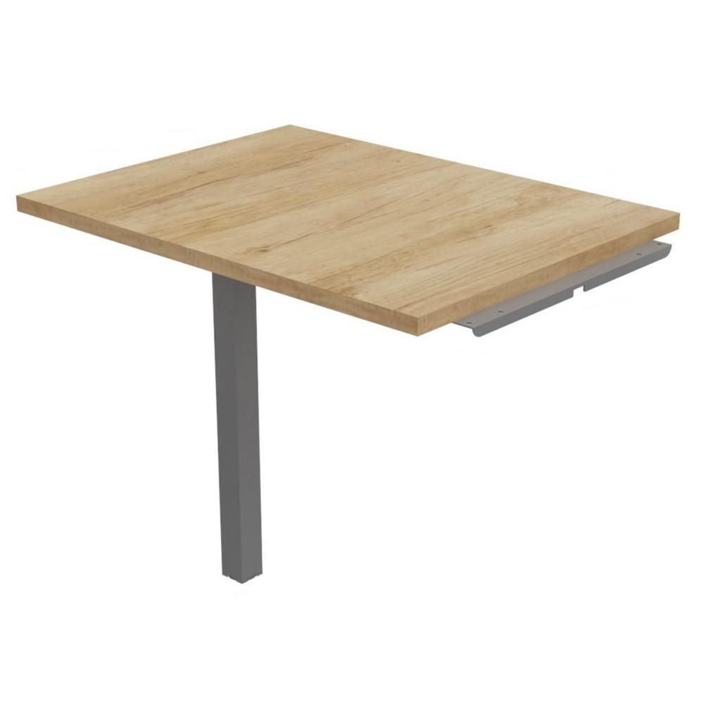 Retour de bureau Osmose + L80 x P60 cm - Plateau Ch�ne Nebraska - Pieds Aluminium