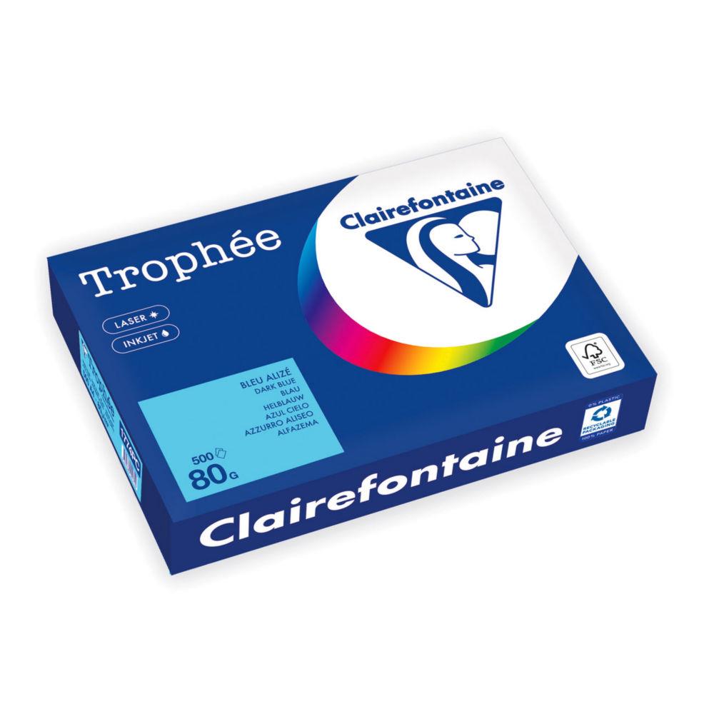 Papier A4 Clairefontaine - couleur Trophe Pastel Bleu - 80g - Ramette de 500 feuilles