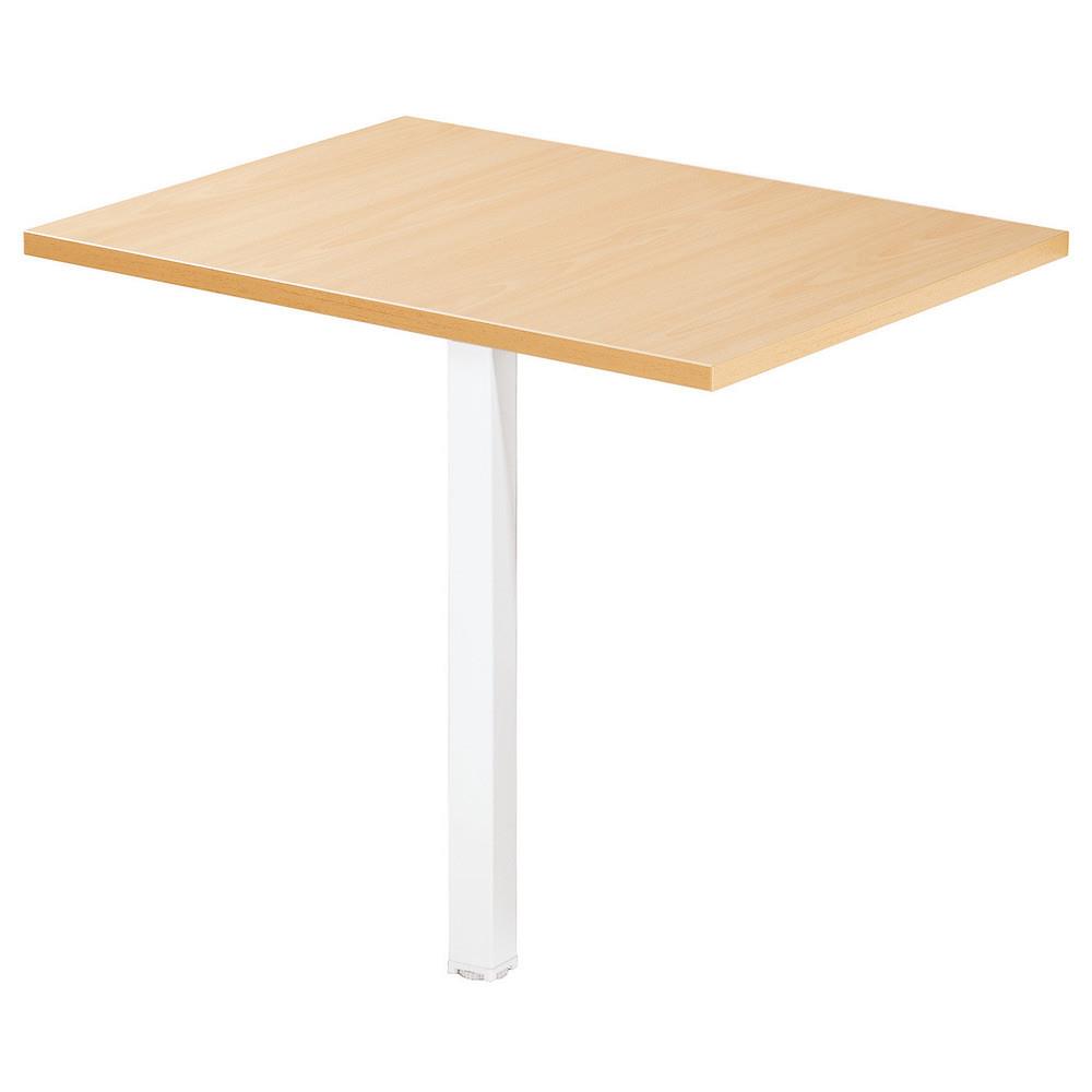 Extension rectangle Tempo - L 80 x 60 cm h�tre - pied tube - carr� blanc