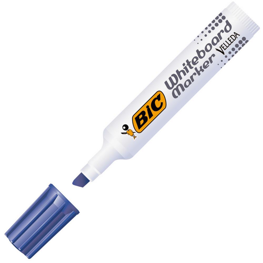 Marqueur effaable  sec Bic Velleda 1791 - pointe biseaute - bleu