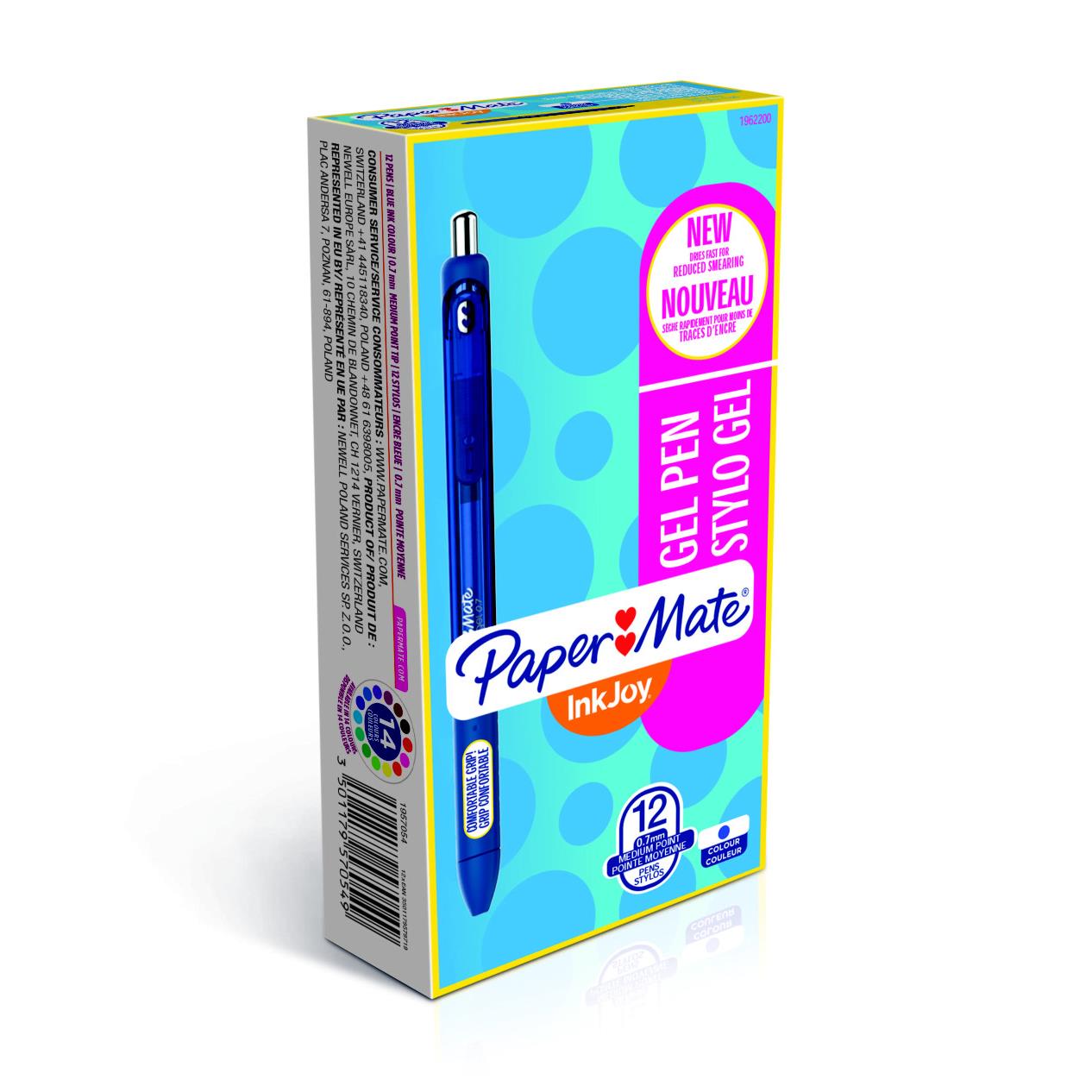 Stylo bille Papermate Inkjoy  - 0,7 mm - encre gel - bleu