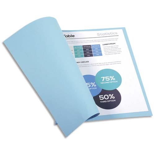Chemises Exacompta Forever - carte recycle 220g - bleu clair - 24 x 32 cm - paquet de 100