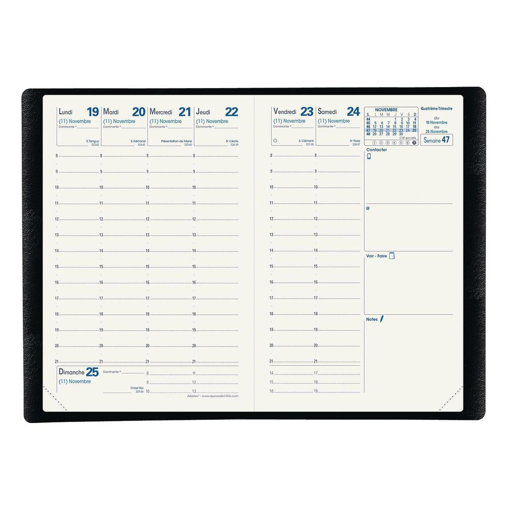 Agenda Semainier 2025 2026 Agenda Scolaire QUO VADIS 2025-2026 - Semainier Horizontal Club Bleu - 16x24 Cm - Août à Août - Made France Agenda 2025-2026 QUO VADIS