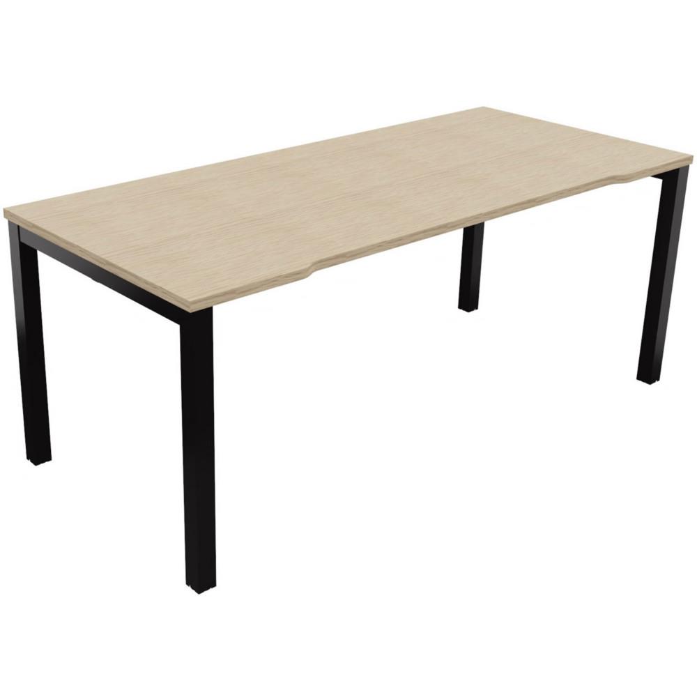 Bureau Osmose L180 x P80 cm plateau chancr Chne - pieds mtal Noir