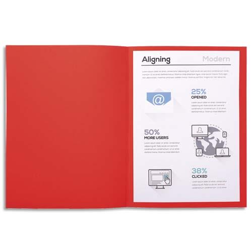 Chemises Exacompta Forever - carte recycle 220g - rouge - 24 x 32 cm - paquet de 100