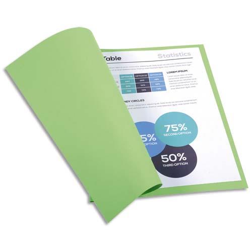 Chemises Exacompta Forever - carte recycle 220g - vert clair - 24 x 32 cm - paquet de 100
