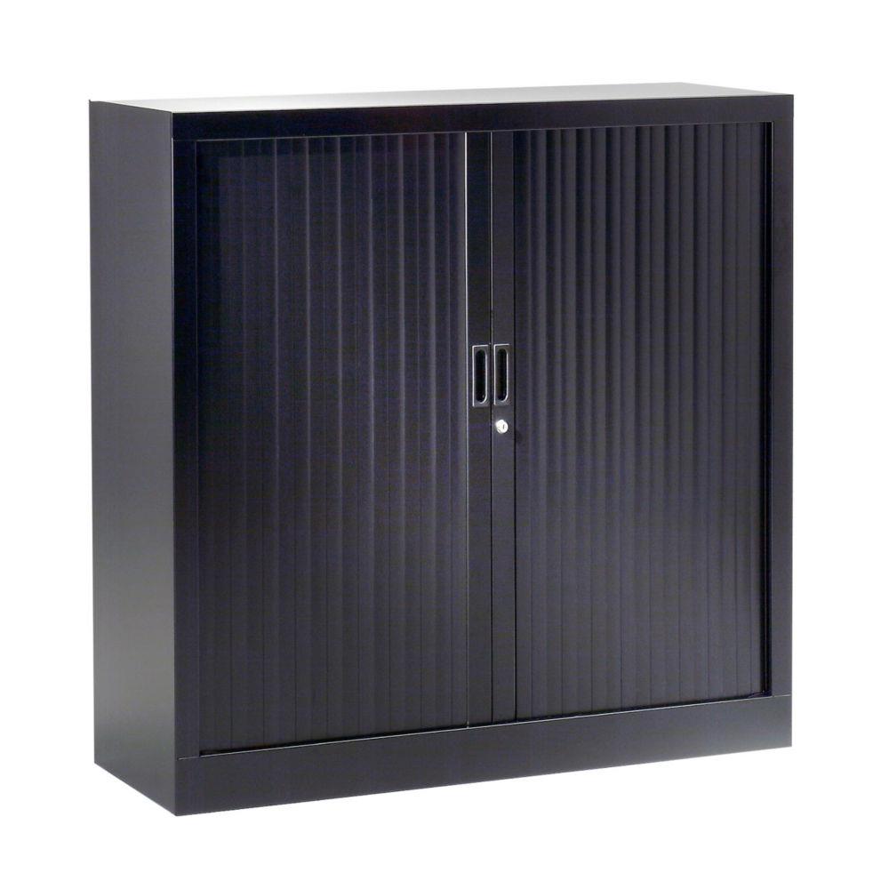 Armoire mtal monobloc  rideaux Gnric H.136 x L.120 cm - coloris Noir