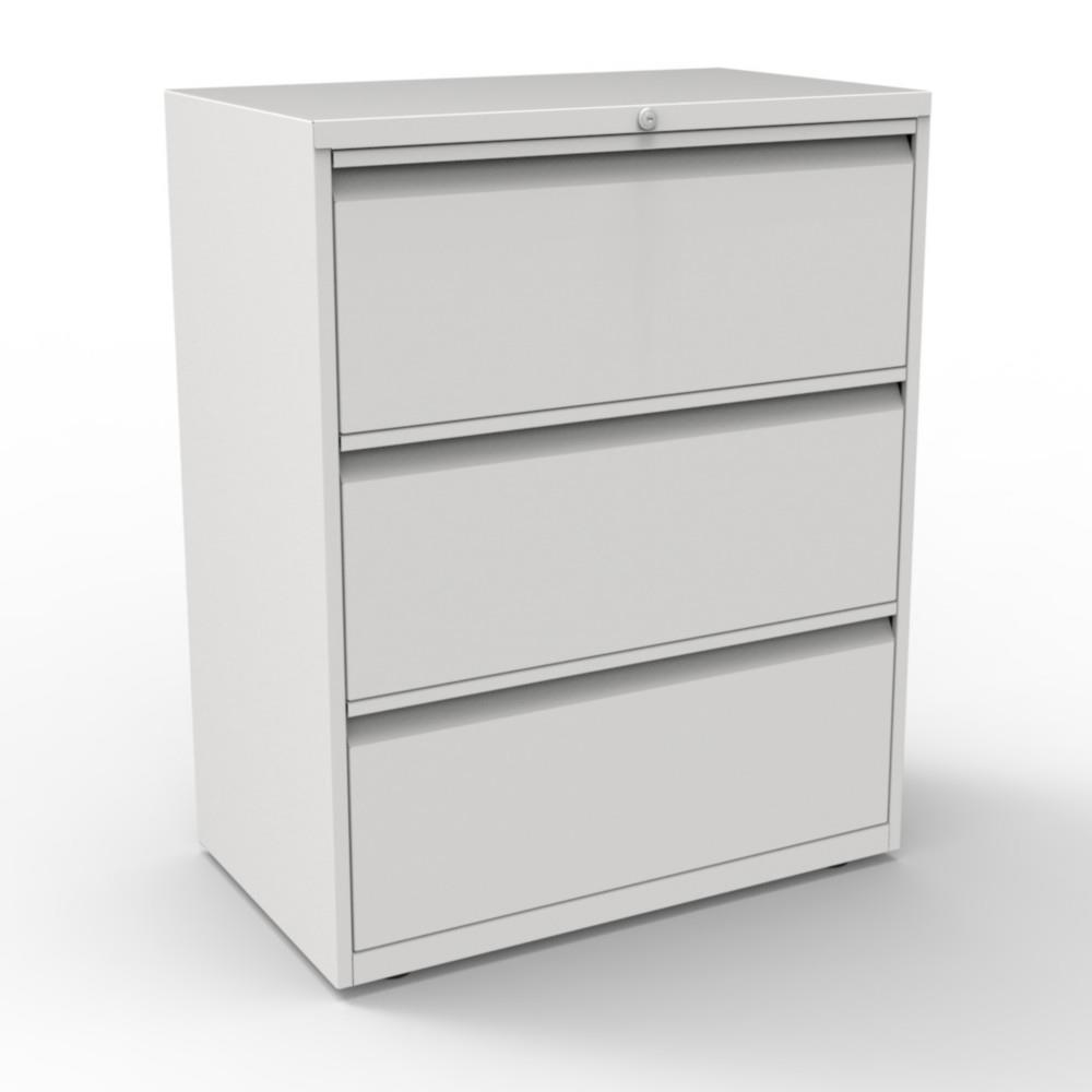 Comptoir Mobi 3 tiroirs - m�tal - gris