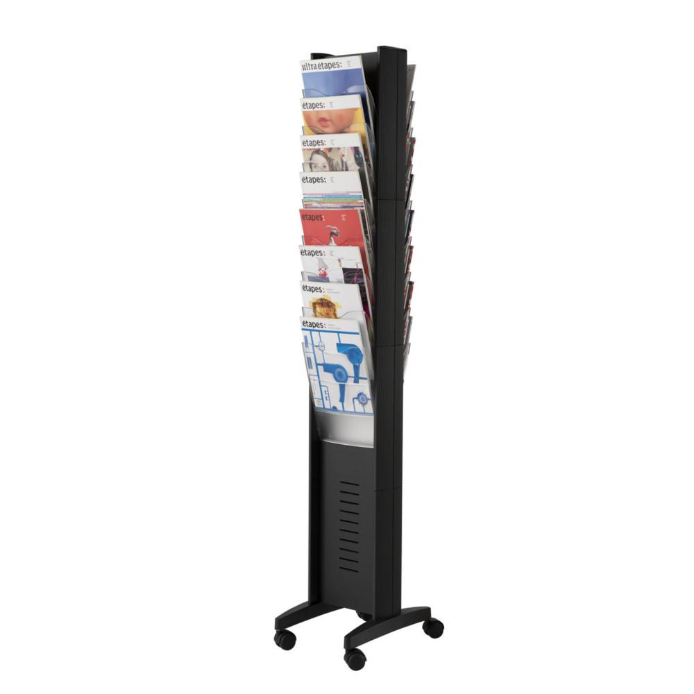 Prsentoir double simple face Paperflow EasyDisplay - 16 cases - Noir