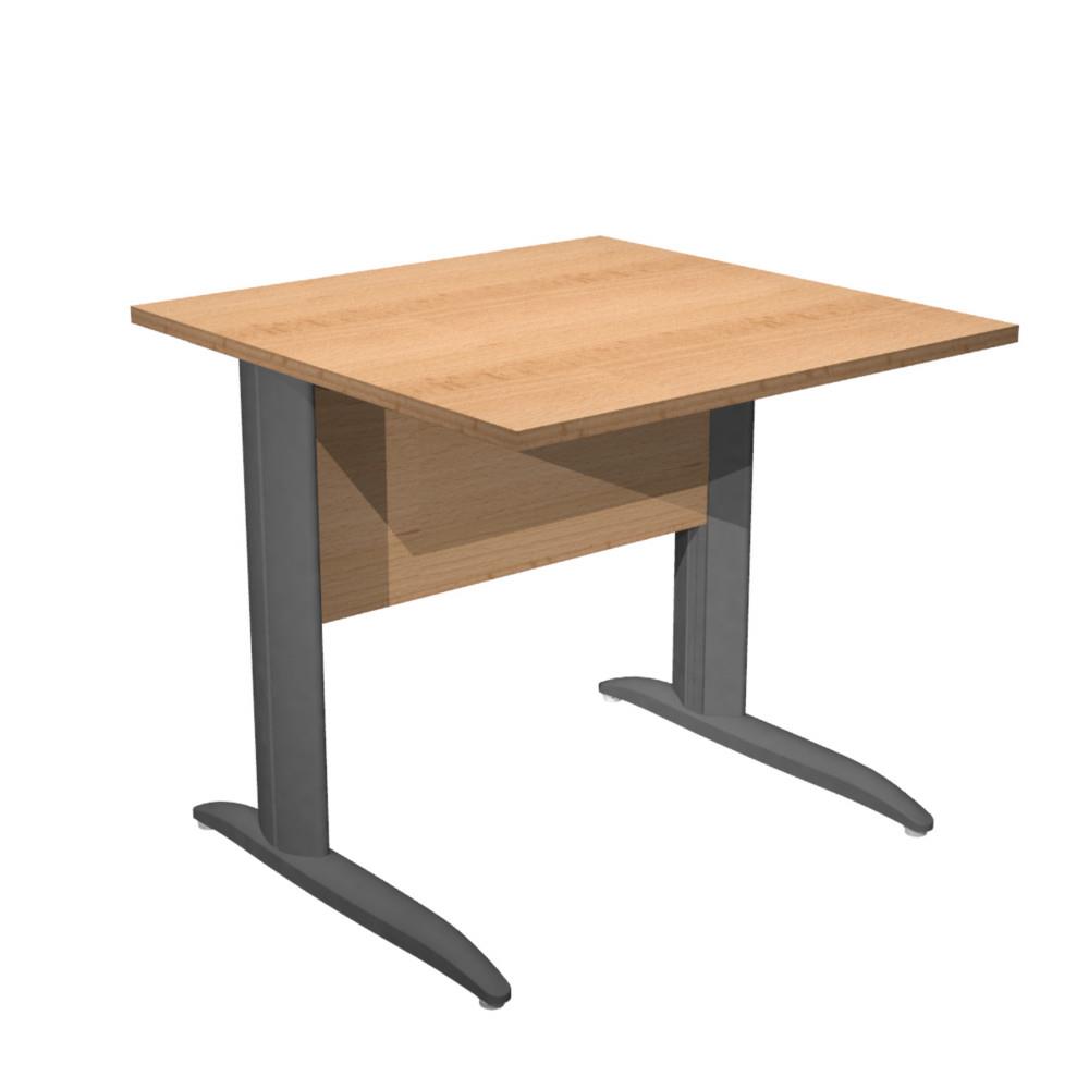 Bureau droit Pulse Mtal - L80 x P80 cm - Plateau Htre - Pieds mtal Anthracite