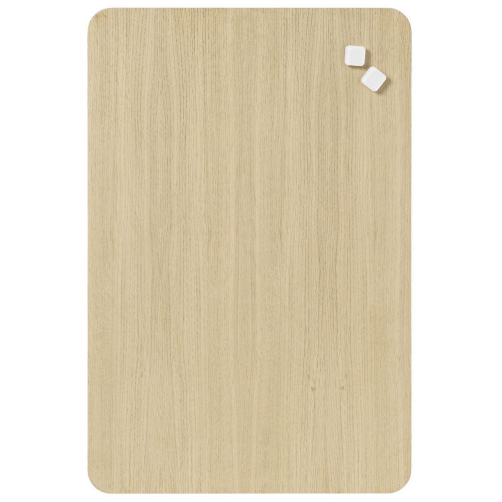 Tableau surface en bois Naga magntique - effaable  sec - 40x60 cm - Chne clair
