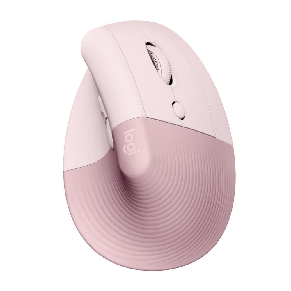 Souris ergonomique verticale sans fil Logitech Lift - pour droitier - Rose