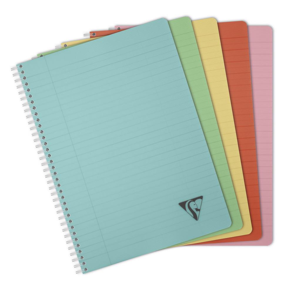 Cahier � spirale Clairefontaine Linicolor A4 21 x 29,7 cm - 90g - Lign� - 180 pages - Assorties