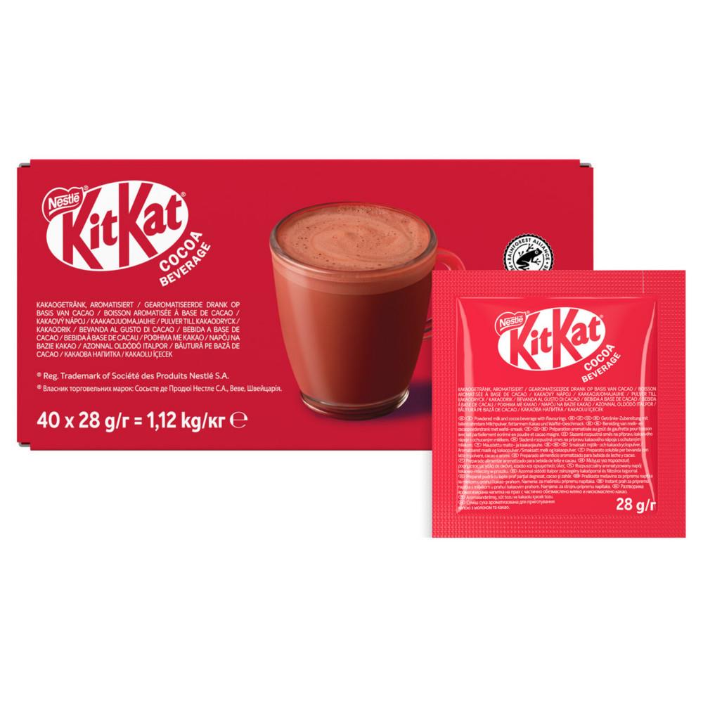 Sachet aromatis� Kitkat au go�t de gaufrette et cacao - Dosette de 28 g de chocolat en poudre - Bo�te de 40