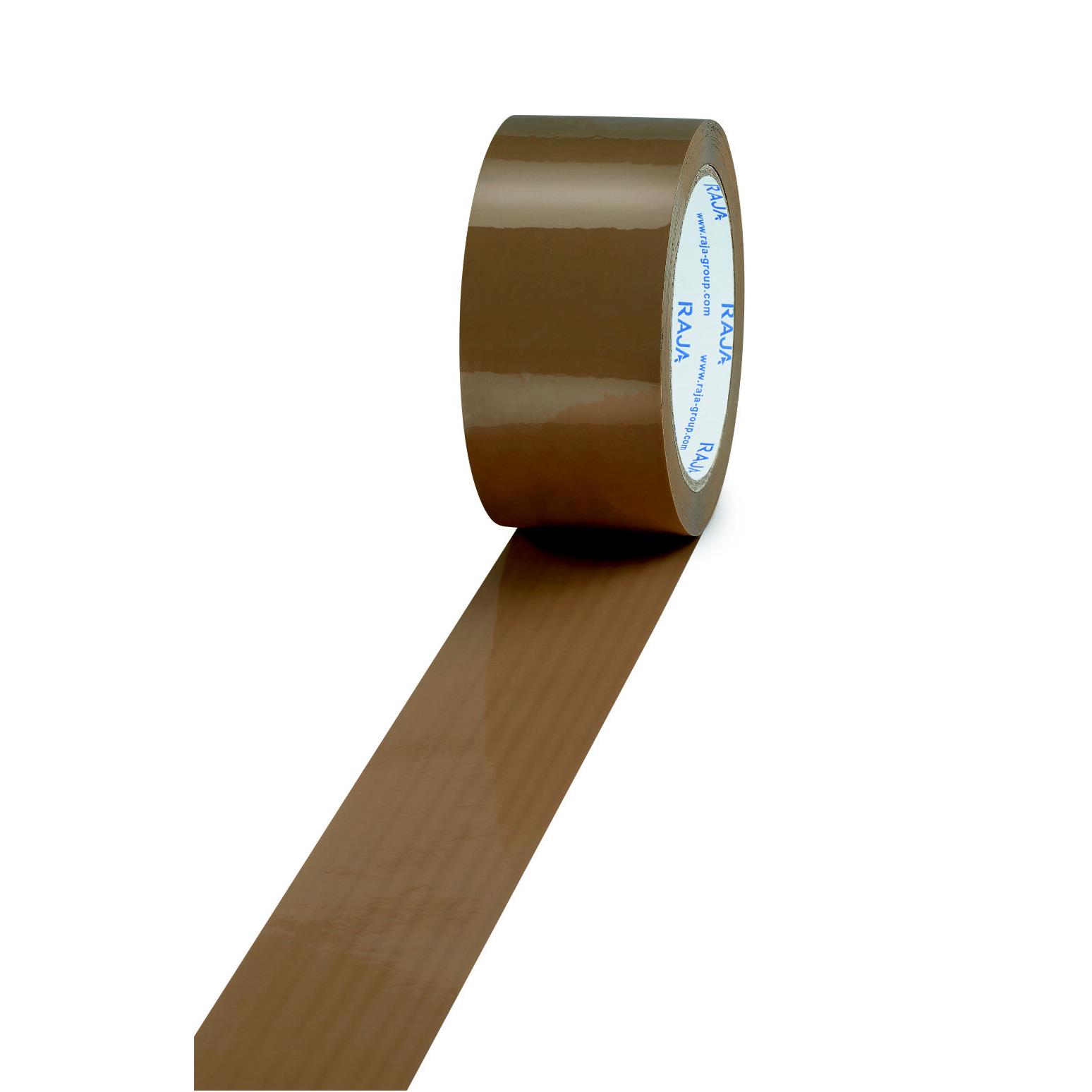 Ruban adhsif d'emballage standard RAJA - en polypropylne 28 microns 48 mm x 66 m - Havane  - lot de 36