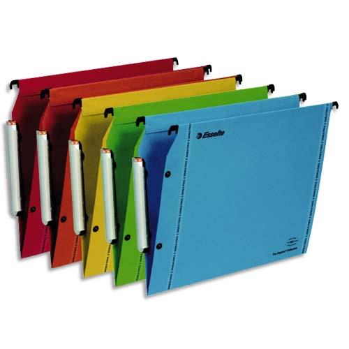 Dossiers suspendus LMG en kraft assortis Esselte - pour armoire - 240g - fond V - bote de 10