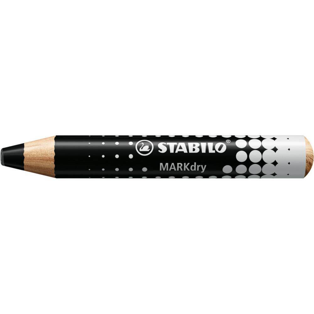Crayon marqueur Stabilo MarkDry - effaable  sec - PEFC - Noir