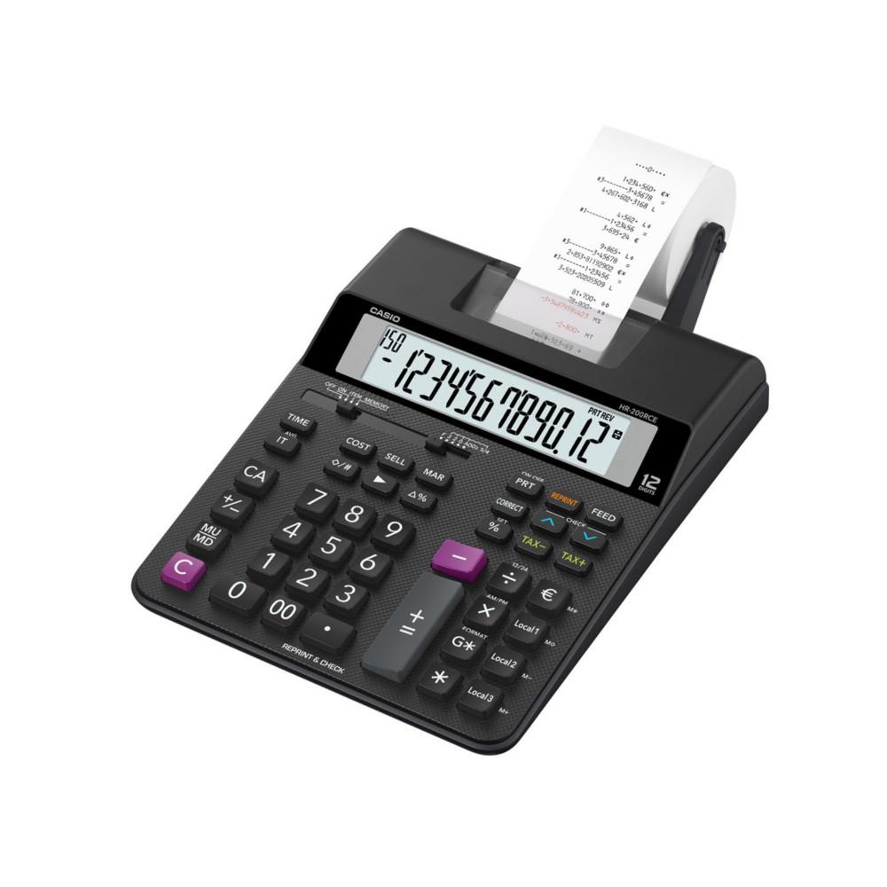 Calculatrice imprimante Casio CASIO HR-200RCE - 12 chiffres - impression 2 couleurs