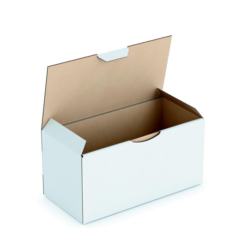 Bote d'expdition blanche RAJA en carton simple cannelure - L.int. 20 x l.10 x H.10 cm - Lot de 50