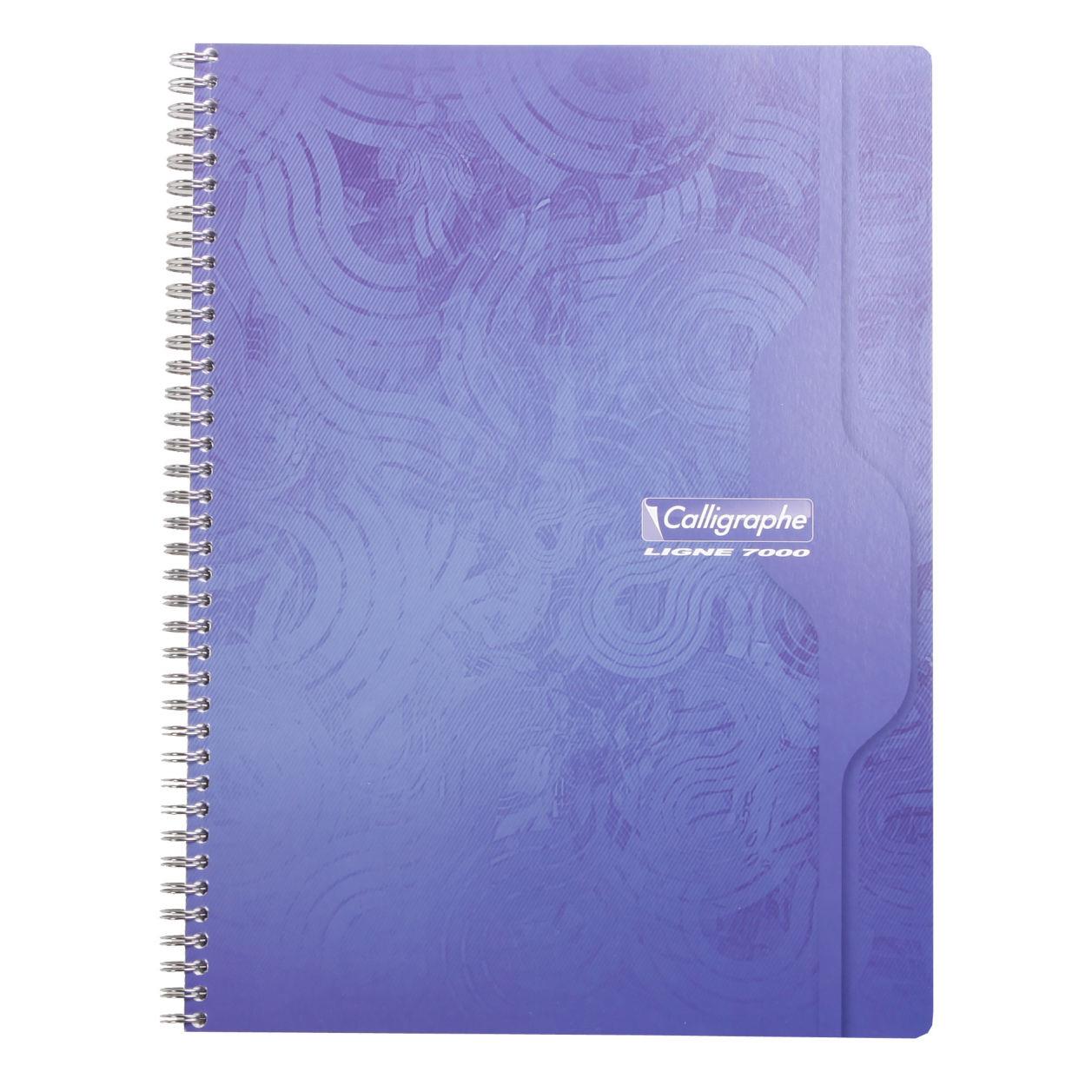 Cahier spirale Clairefontaine Calligraphe 24 x 32 cm - petits carreaux 5x5 - 180 pages - bloc 90 feuilles