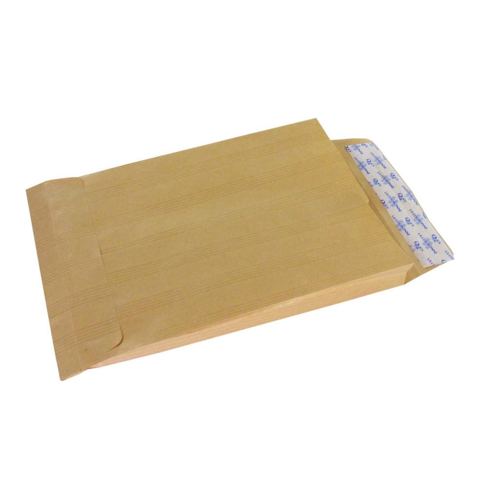 Pochette kraft La Couronne arm� brun PEFC C5 - 162 x 229 mm 90g sans fen�tre - Soufflet 3 cm - Autocollante bande protectrice - Lot de 200