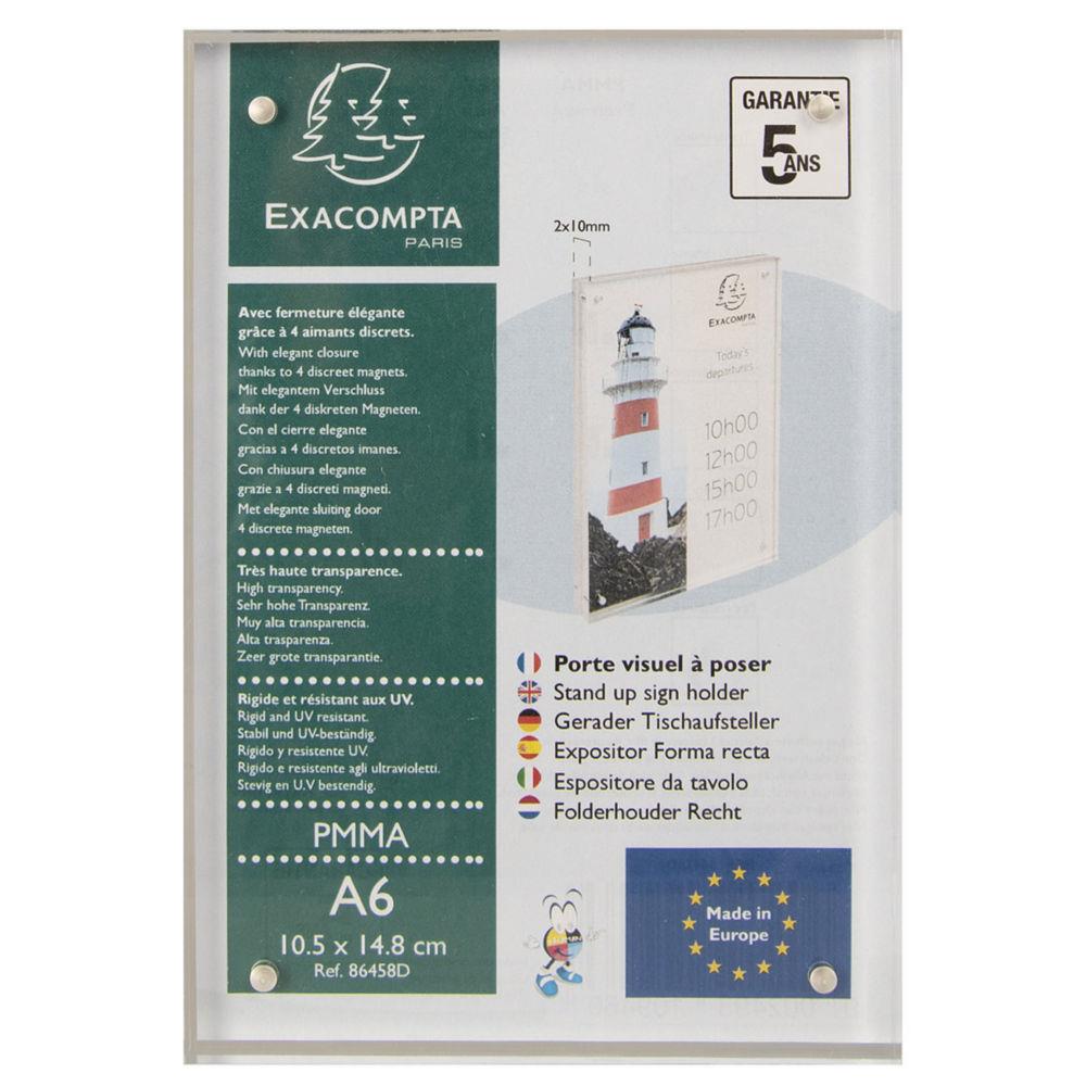 Prsentoir de document Exacompta avec fermeture magntique A6 Cristal - Transparent