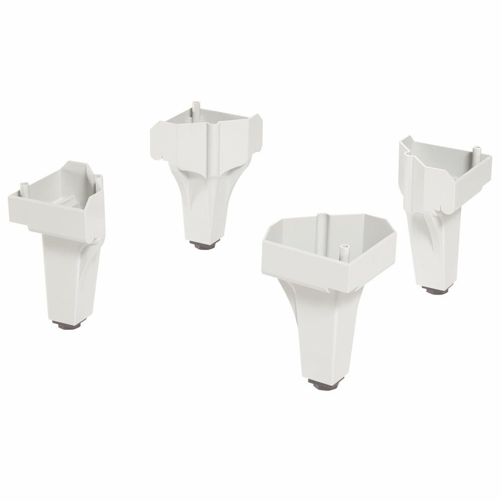 Jeu de 4 pieds gris clair pour vestiaires Monobloc