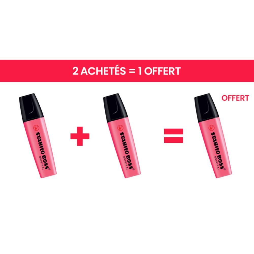 Surligneur BOSS ORIGINAL Stabilo pointe Stabilo biseaut�e 2 et 5 mm - Rose - Offre 2 achet�s = 1 offert